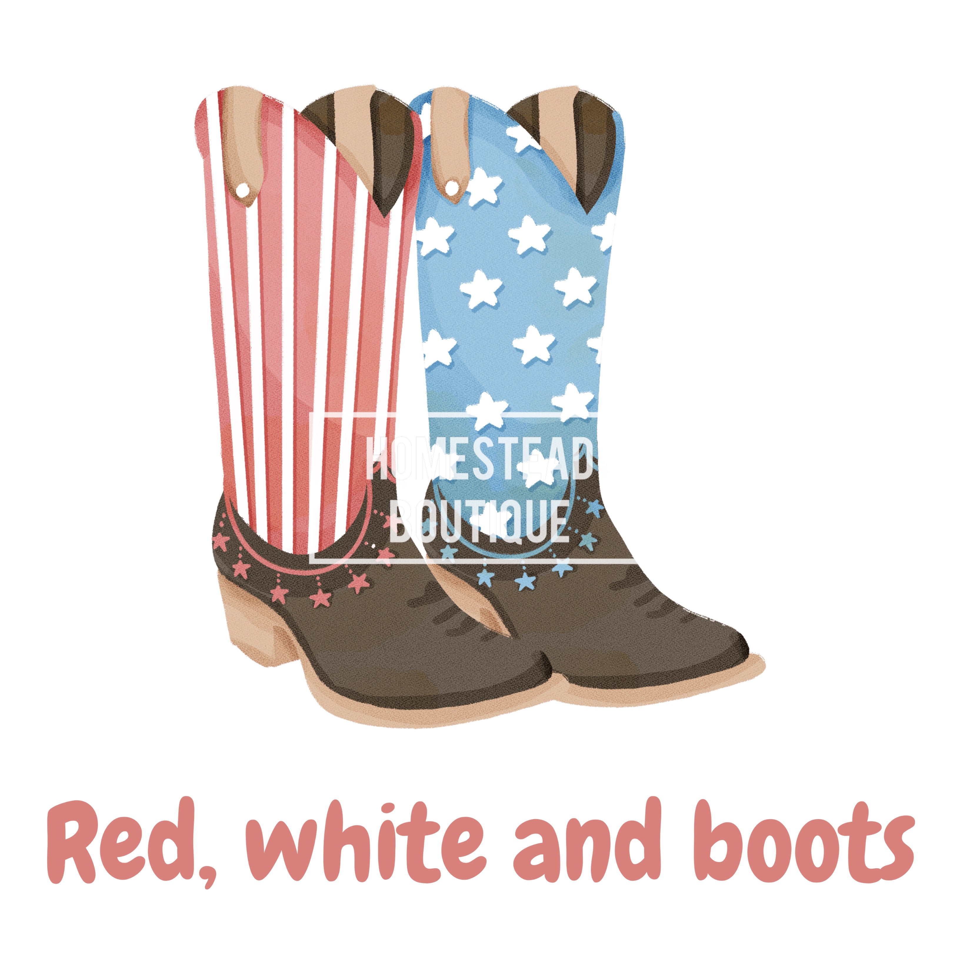 Red white boots png