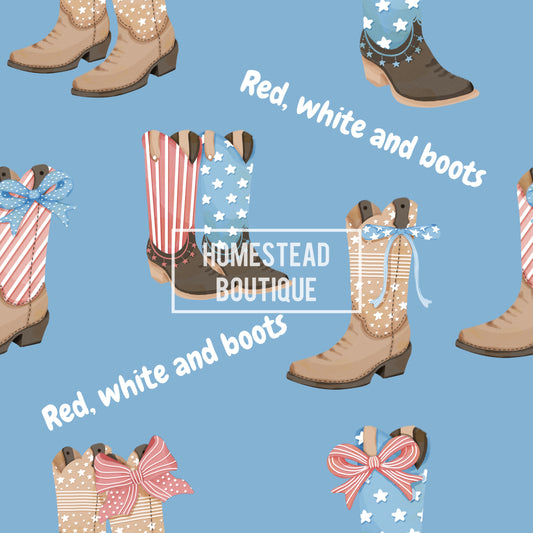 Red white boots seamless