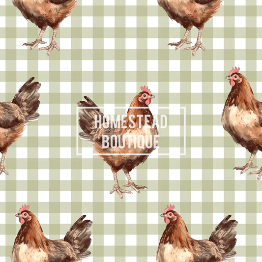 Gingham chicken seamless