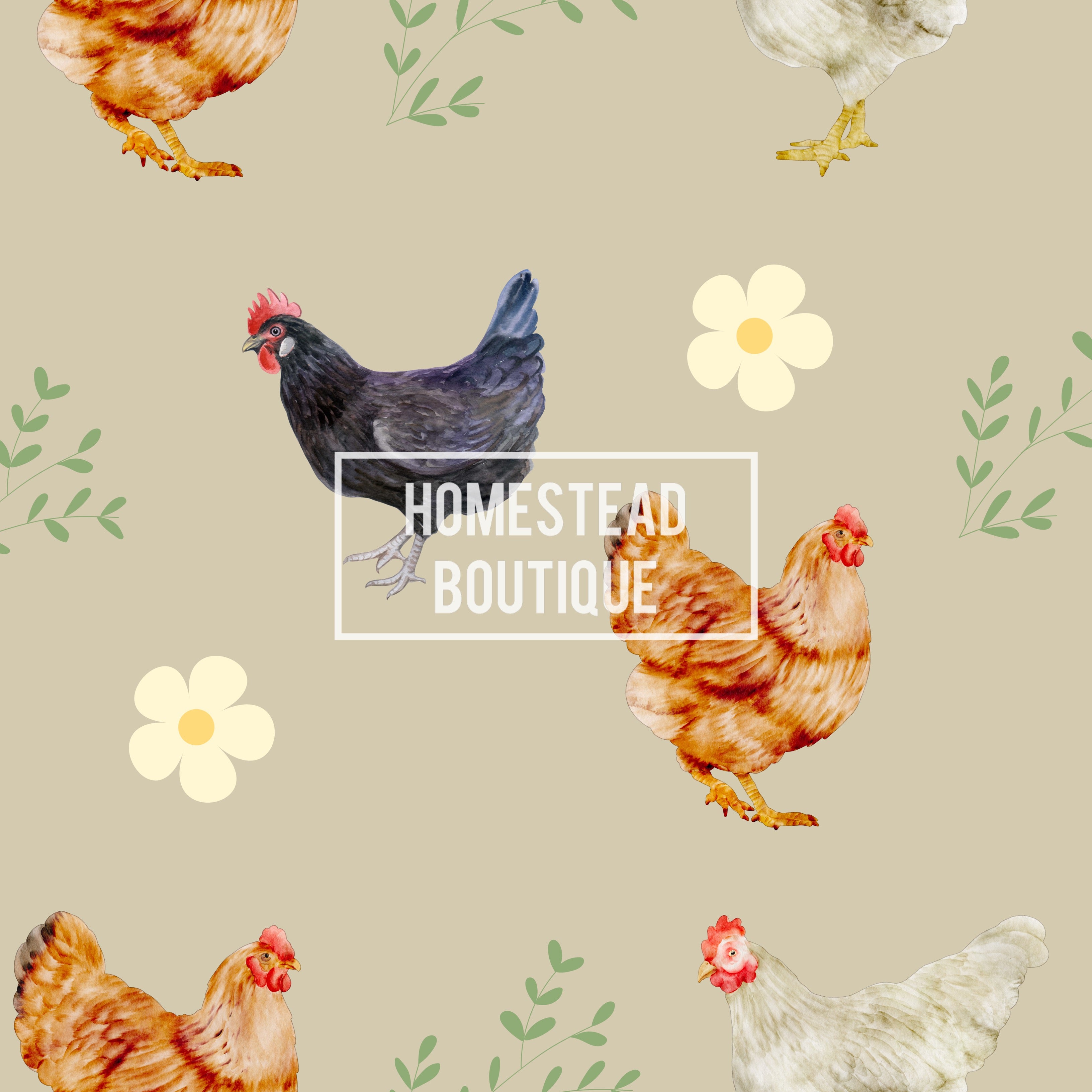 Floral chicken seamless
