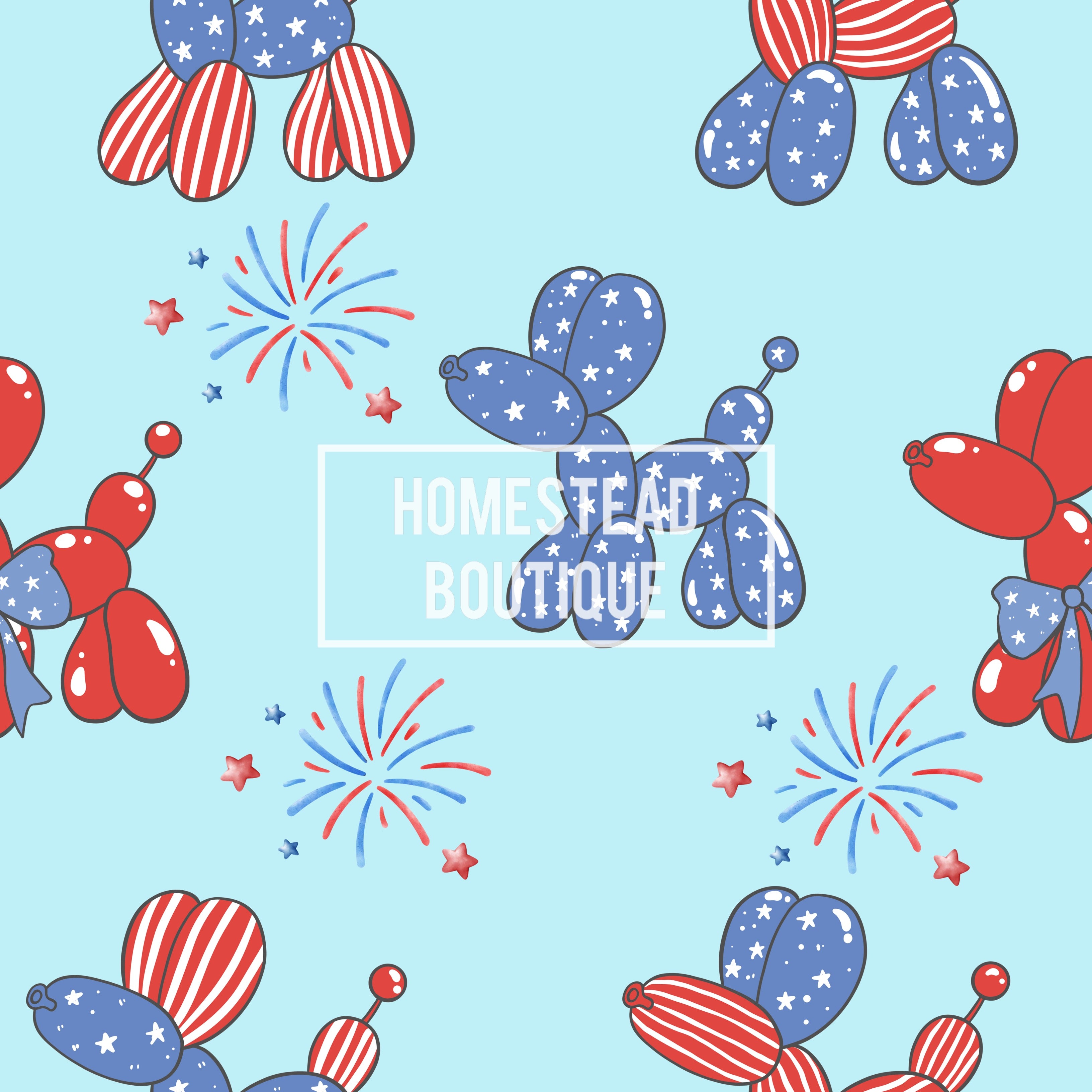 RWB balloon dog seamless