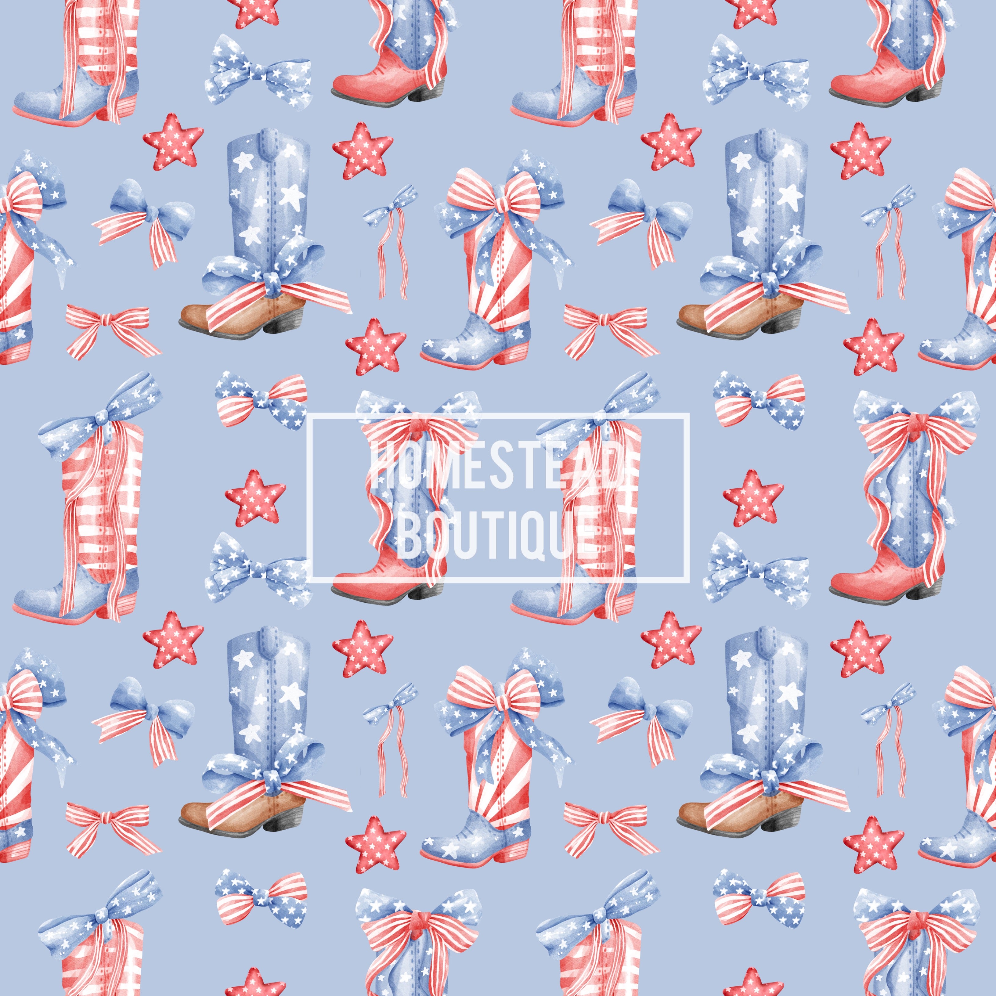 RWB Boots and bows seamless