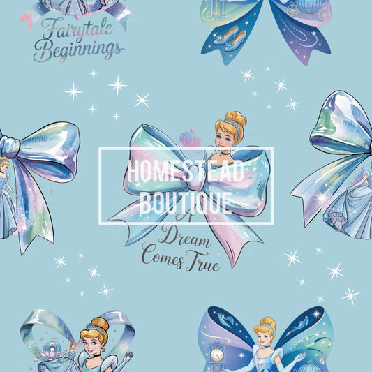 Glass slipper princess bow seamless