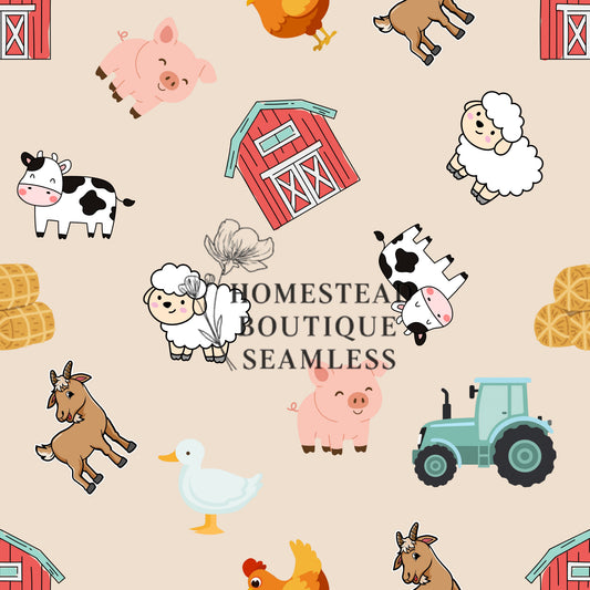 Farm animals seamless