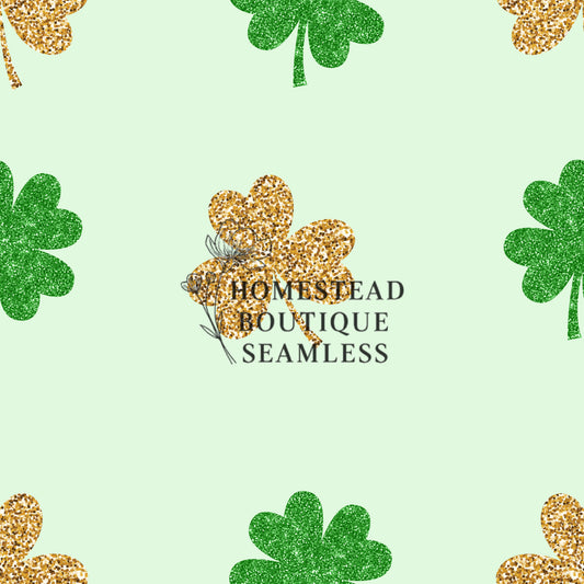 Glitter shamrock seamless