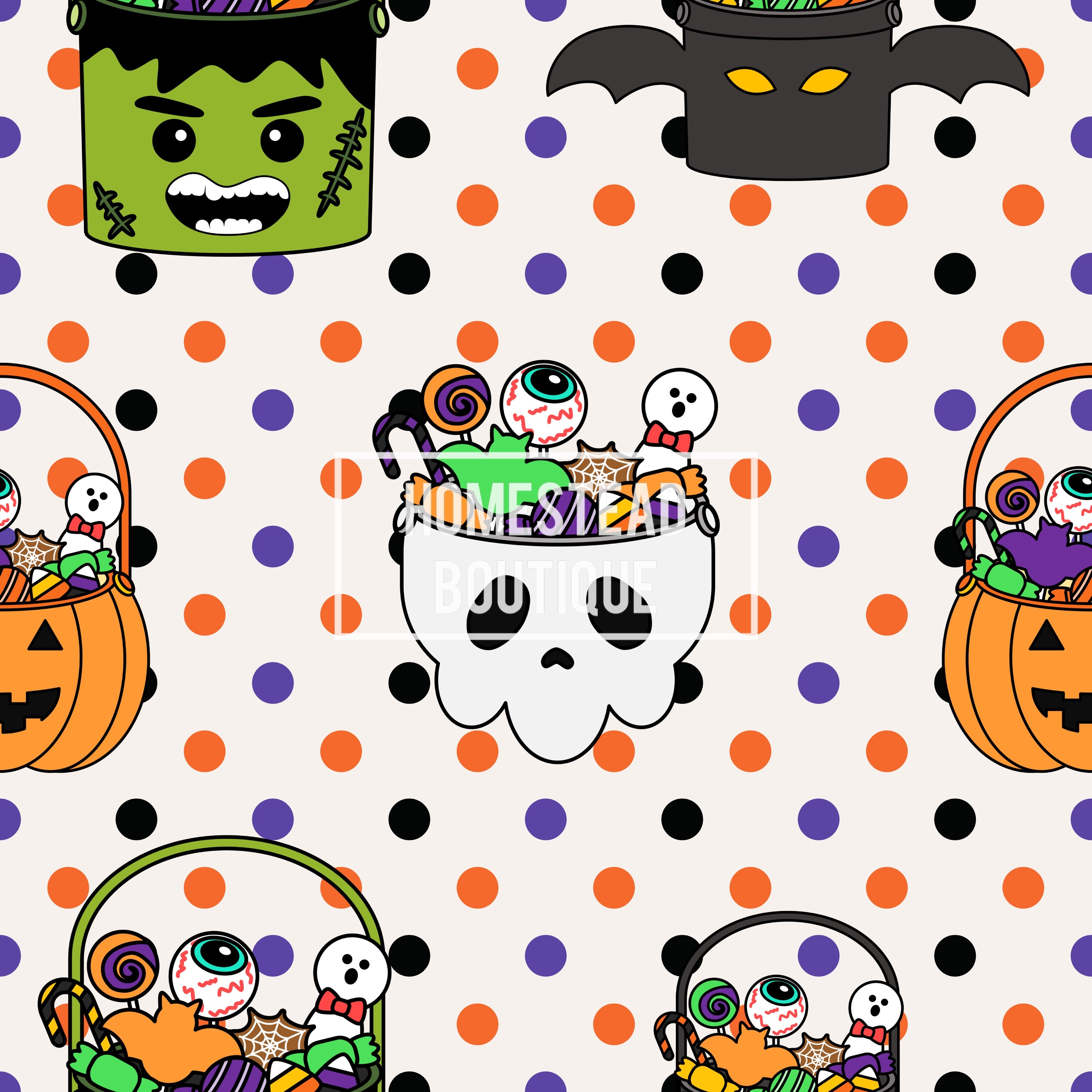 Halloween buckets seamless