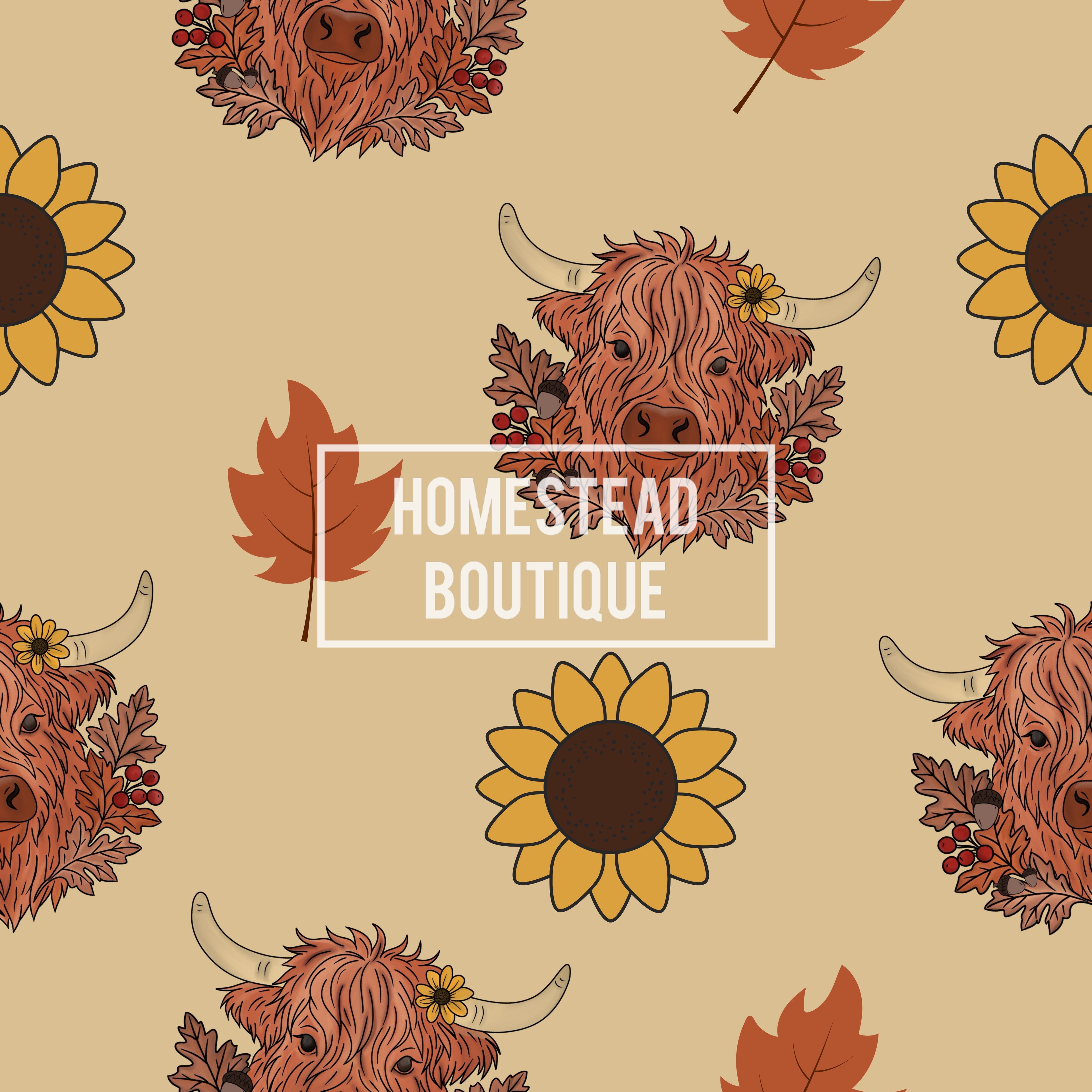 Sunflower highland seamless