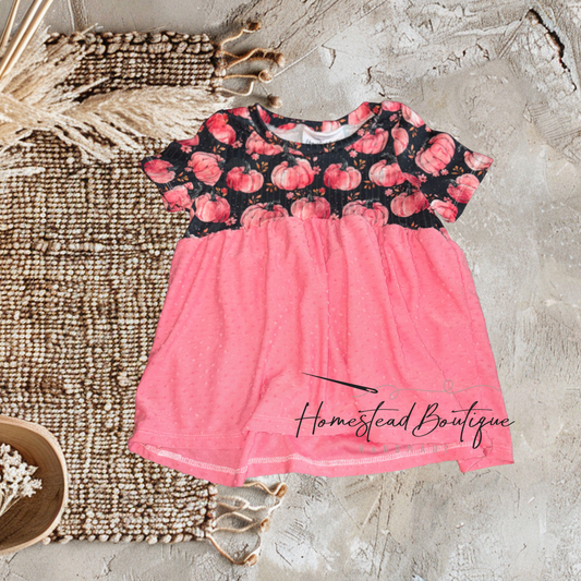 Pink pumpkin peplum (5t)