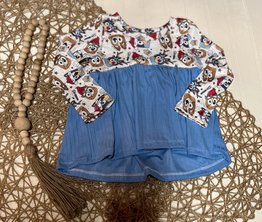 Blue dog sugar cookies peplum (2t)