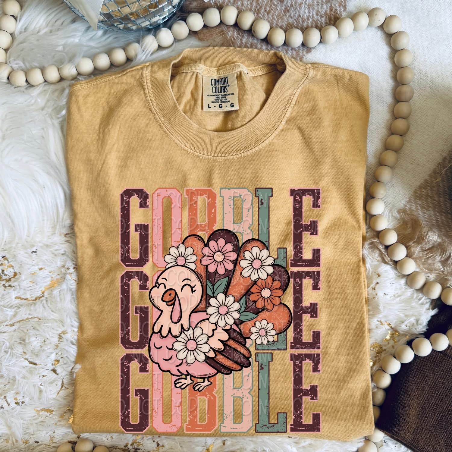 Gobble floral turkey shirt option