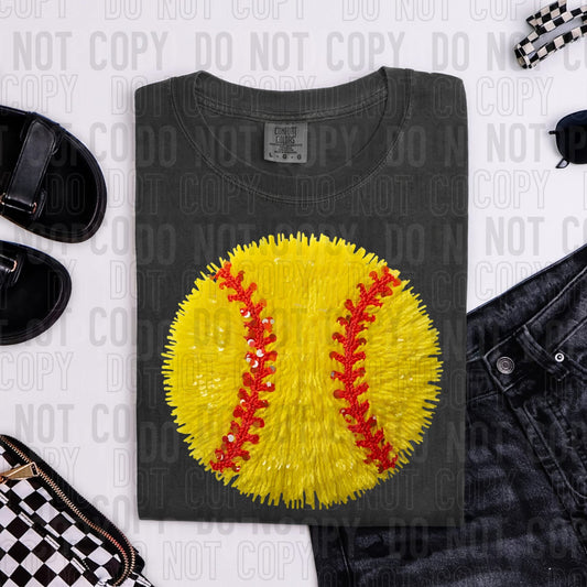 Faux yarn softball shirt option