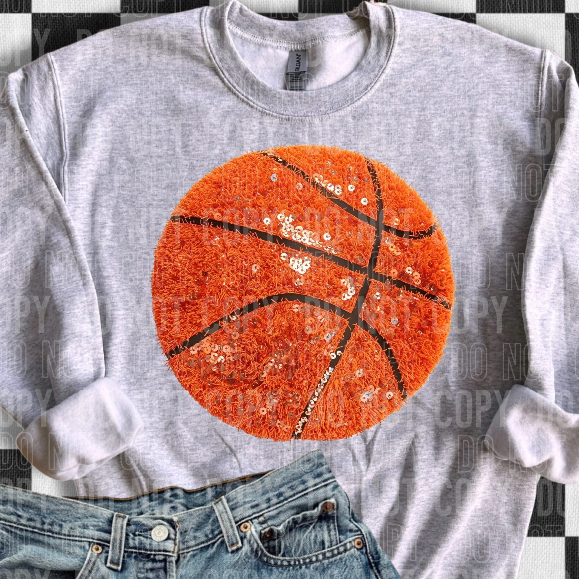Faux sequins basketball shirt option