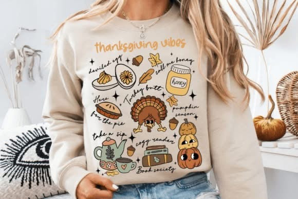 Thanksgiving vibes shirt option
