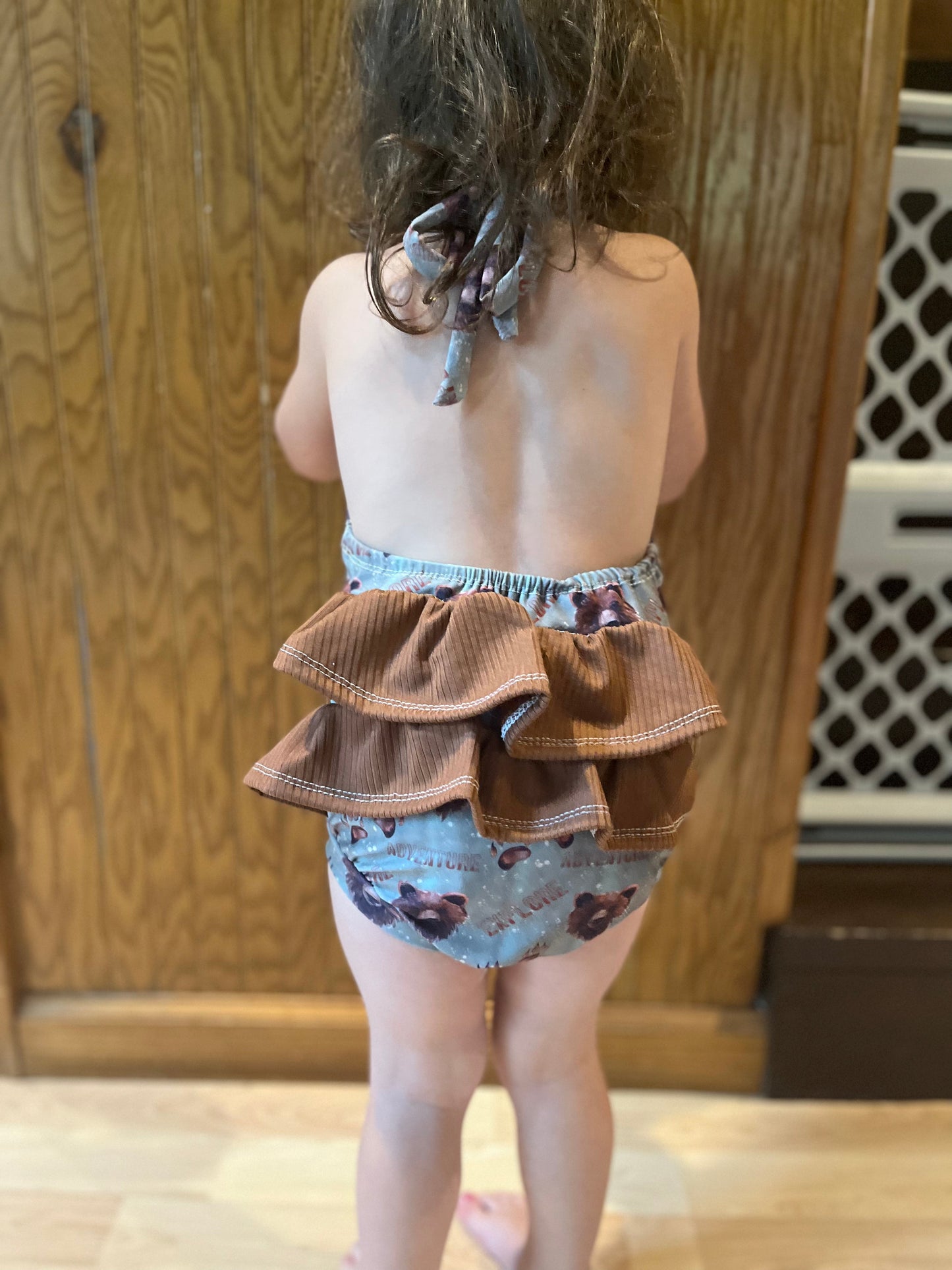 Ruffle bottom romper(custom)