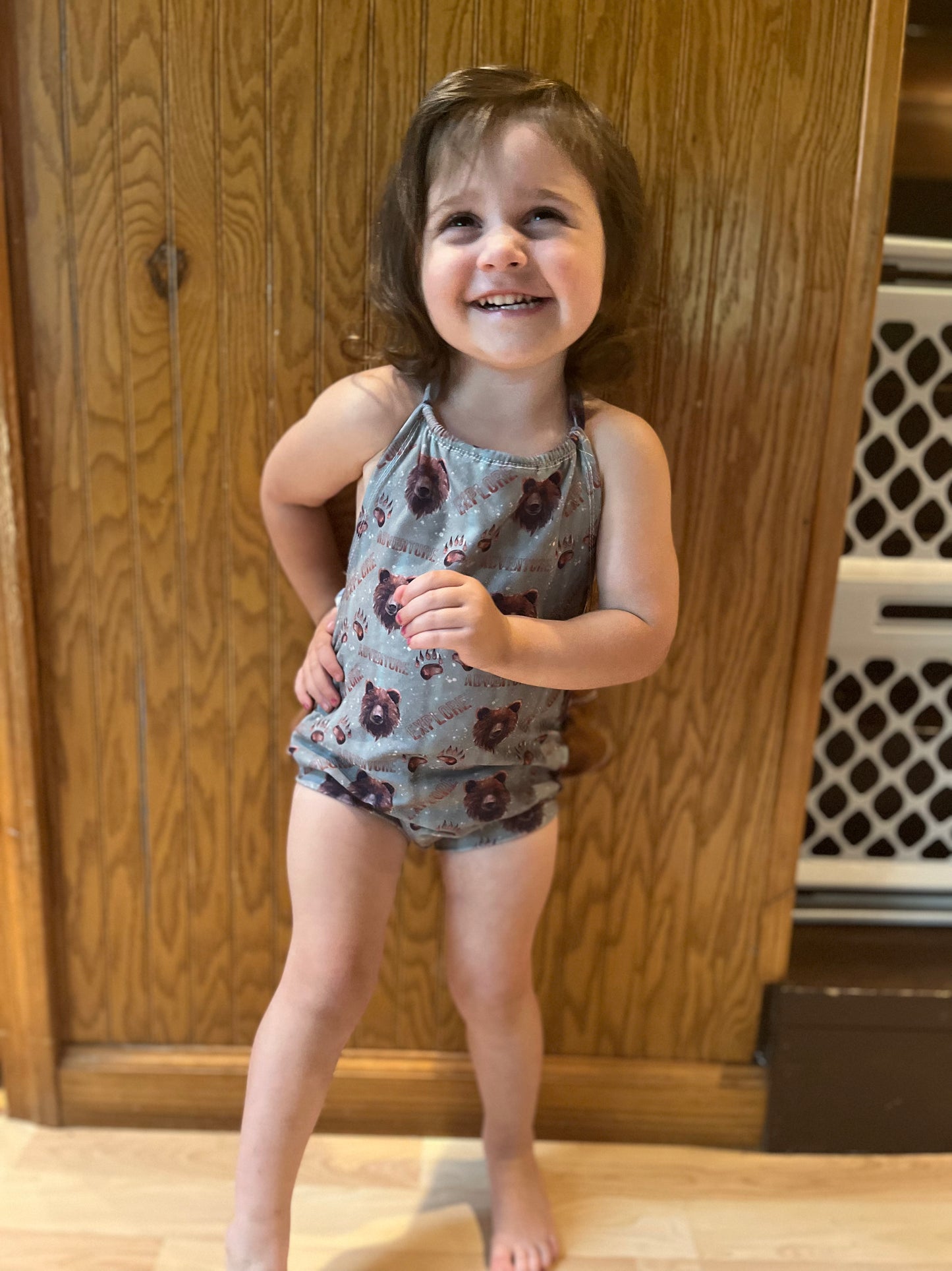 Ruffle bottom romper
